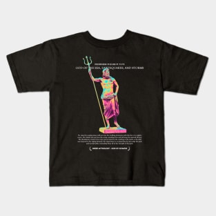 Poseidon, God of Sea, Earthquakes, and Storms - Greek Myth #003 Kids T-Shirt